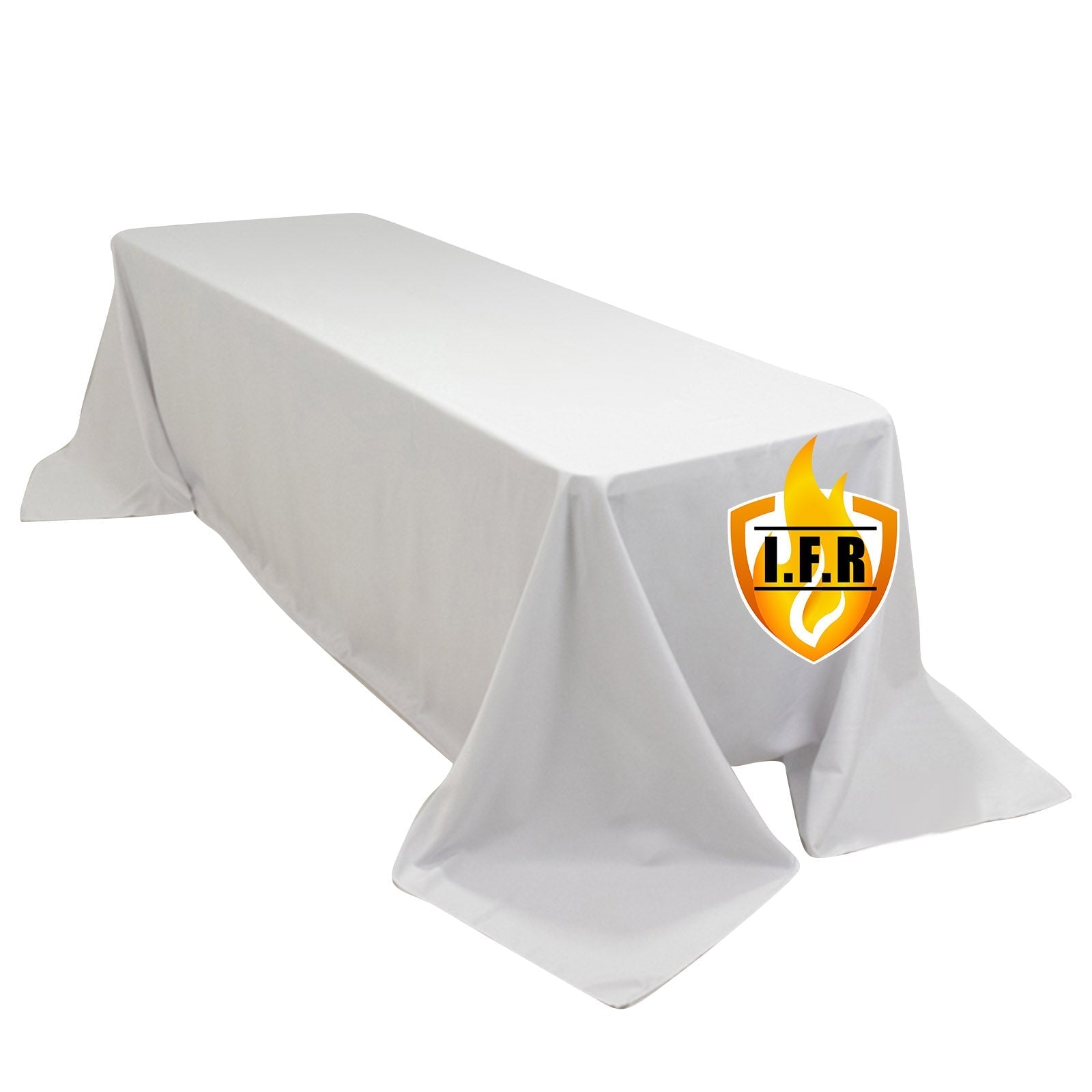 Fire Retardant Premium Polyester 90"x156" Rectangular Tablecloth White - Stylish High - Performance Seamless Table Cover for Large Gatherings - Bell Racket Store