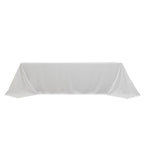 Fire Retardant Premium Polyester 90"x156" Rectangular Tablecloth White - Stylish High - Performance Seamless Table Cover for Large Gatherings - Bell Racket Store