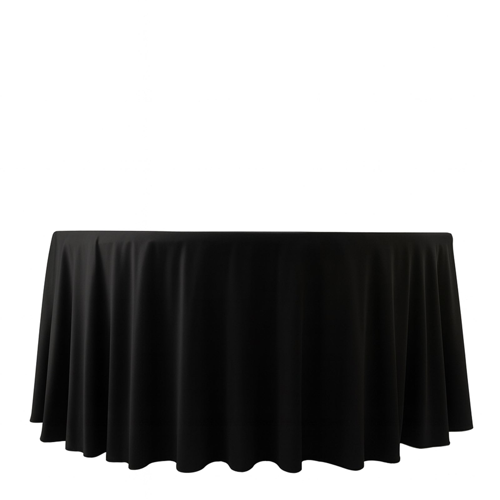 Fire Retardant Scuba Tablecloth â€“ 120" Round Black, Wrinkle Free, Stain Resistant, Seamless Polyester Cover - Bell Racket Store