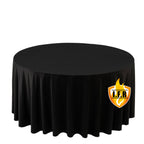 Fire Retardant Scuba Tablecloth â€“ 120" Round Black, Wrinkle Free, Stain Resistant, Seamless Polyester Cover - Bell Racket Store
