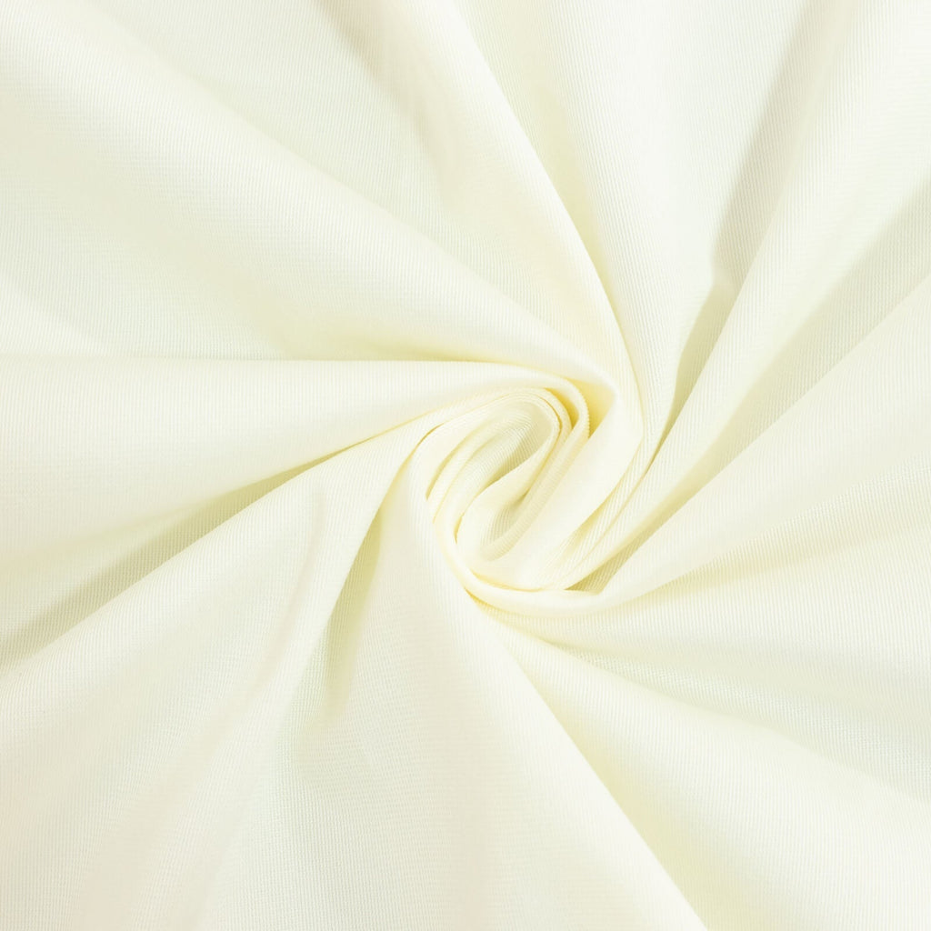 Fire Retardant Scuba Tablecloth â€“ 120" Round Ivory, Wrinkle Free, Stain Resistant, Seamless Polyester Cover - Bell Racket Store