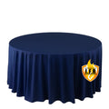 Fire Retardant Scuba Tablecloth â€“ 120" Round Navy Blue, Wrinkle Free, Stain Resistant, Seamless Polyester Cover - Bell Racket Store