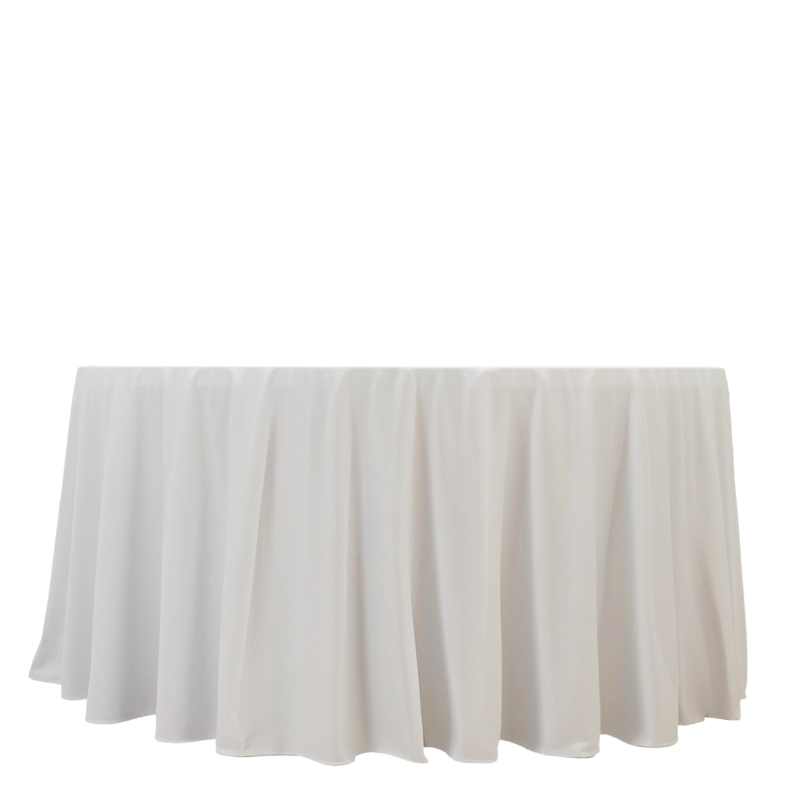 Fire Retardant Scuba Tablecloth â€“ 120" Round White, Wrinkle Free, Stain Resistant, Seamless Polyester Cover - Bell Racket Store