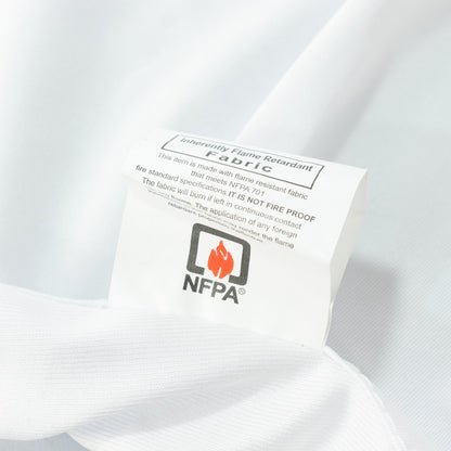 Fire Retardant Scuba Tablecloth â€“ 132" Round White, Wrinkle Free, Stain Resistant, Seamless Polyester Cover - Bell Racket Store