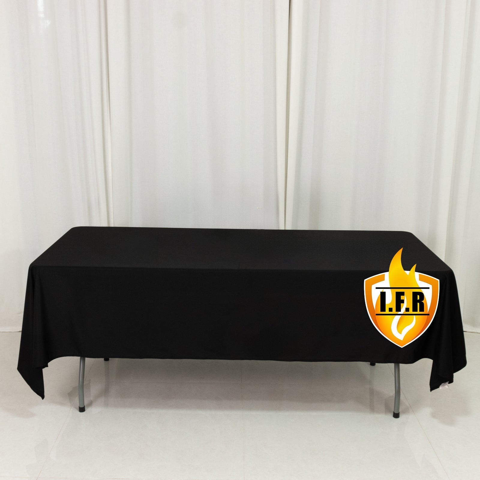 Fire Retardant Scuba Tablecloth â€“ 60"x102" Rectangle Black, Wrinkle Free, Stain Resistant Polyester Cover - Bell Racket Store