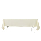 Fire Retardant Scuba Tablecloth â€“ 60"x102" Rectangle Ivory, Wrinkle Free, Stain Resistant Polyester Cover - Bell Racket Store