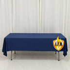Fire Retardant Scuba Tablecloth â€“ 60"x102" Rectangle Navy Blue, Wrinkle Free, Stain Resistant Polyester Cover - Bell Racket Store