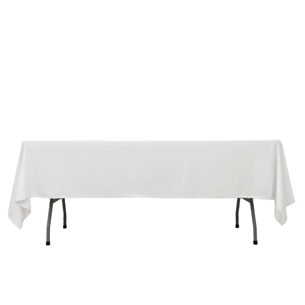 Fire Retardant Scuba Tablecloth â€“ 60"x102" Rectangle White, Wrinkle Free, Stain Resistant Polyester Cover - Bell Racket Store