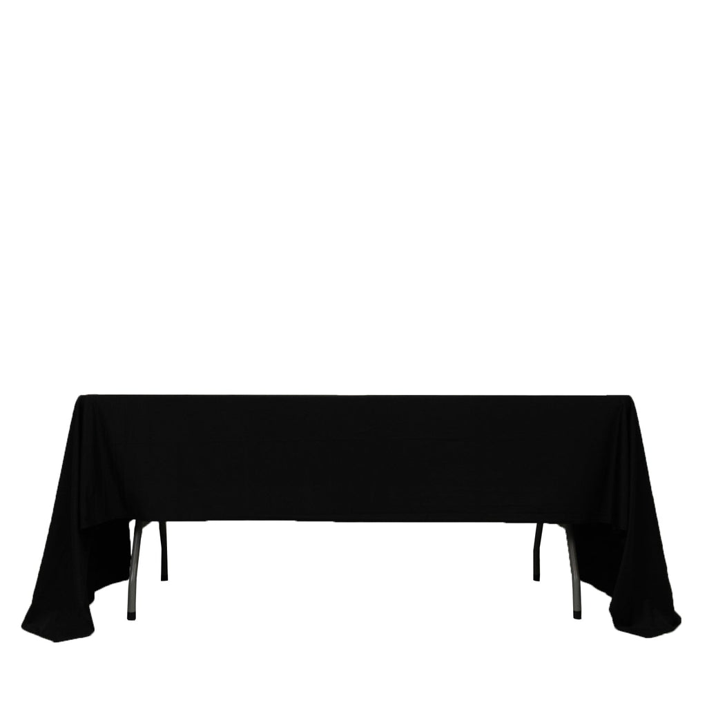 Fire Retardant Scuba Tablecloth â€“ 60"x126" Rectangle Black, Wrinkle Free, Stain Resistant Polyester Cover - Bell Racket Store