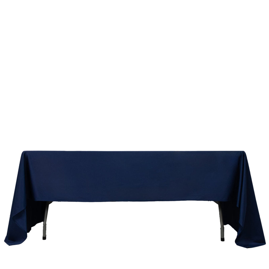 Fire Retardant Scuba Tablecloth â€“ 60"x126" Rectangle Navy Blue, Wrinkle Free, Stain Resistant Polyester Cover - Bell Racket Store