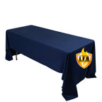 Fire Retardant Scuba Tablecloth â€“ 60"x126" Rectangle Navy Blue, Wrinkle Free, Stain Resistant Polyester Cover - Bell Racket Store