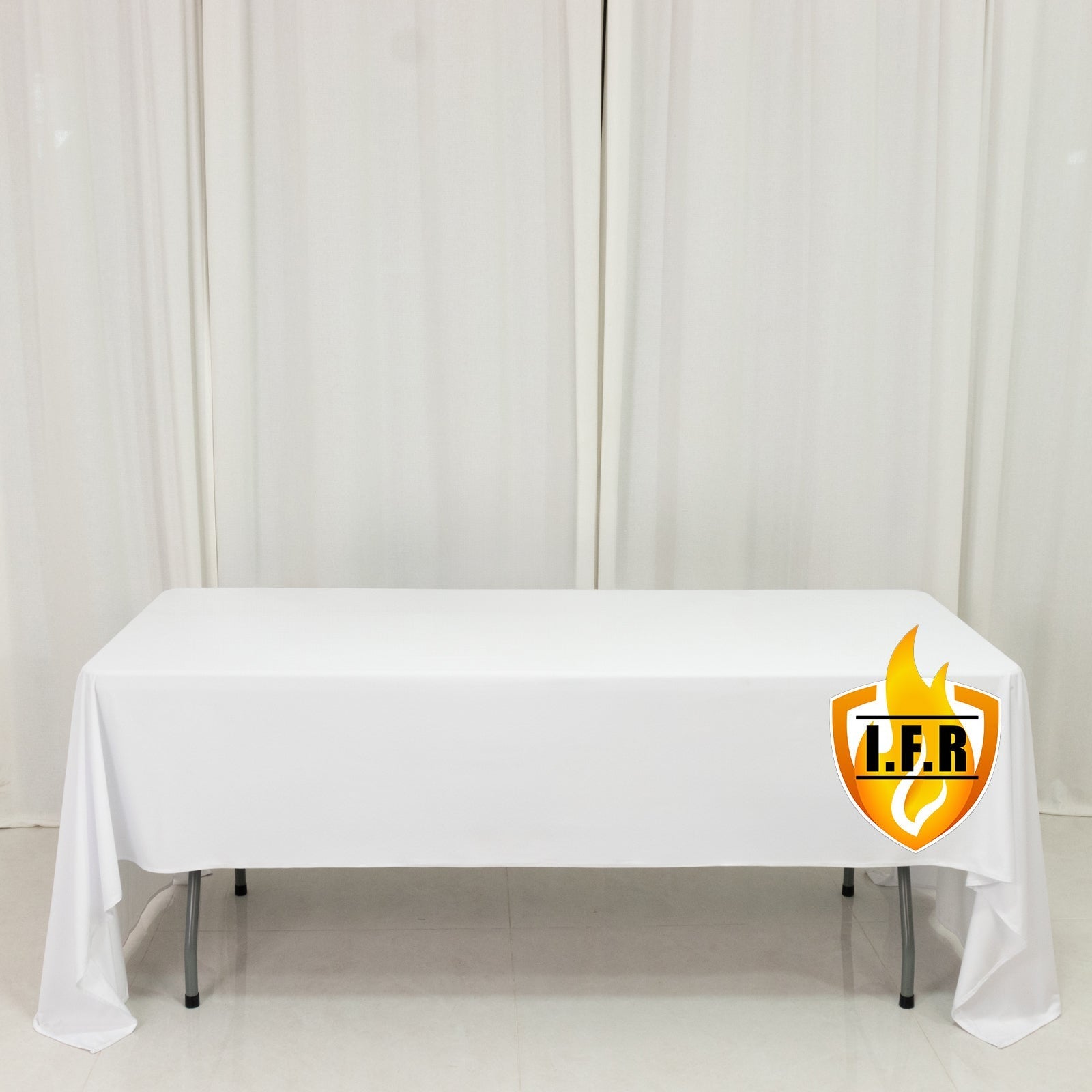 Fire Retardant Scuba Tablecloth â€“ 60"x126" Rectangle White, Wrinkle Free, Stain Resistant Polyester Cover - Bell Racket Store