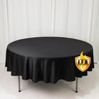 Fire Retardant Scuba Tablecloth â€“ 90" Round Black, Wrinkle Free, Stain Resistant Polyester Cover - Bell Racket Store