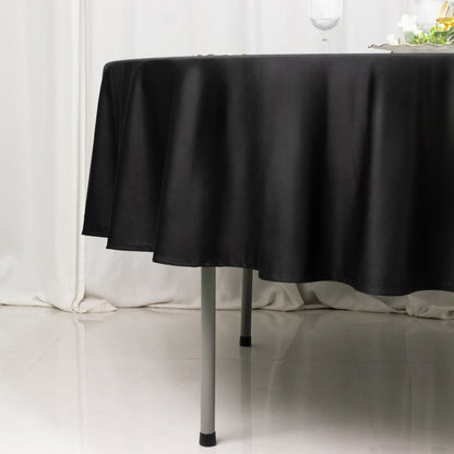 Fire Retardant Scuba Tablecloth â€“ 90" Round Black, Wrinkle Free, Stain Resistant Polyester Cover - Bell Racket Store