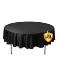 Fire Retardant Scuba Tablecloth â€“ 90" Round Black, Wrinkle Free, Stain Resistant Polyester Cover - Bell Racket Store