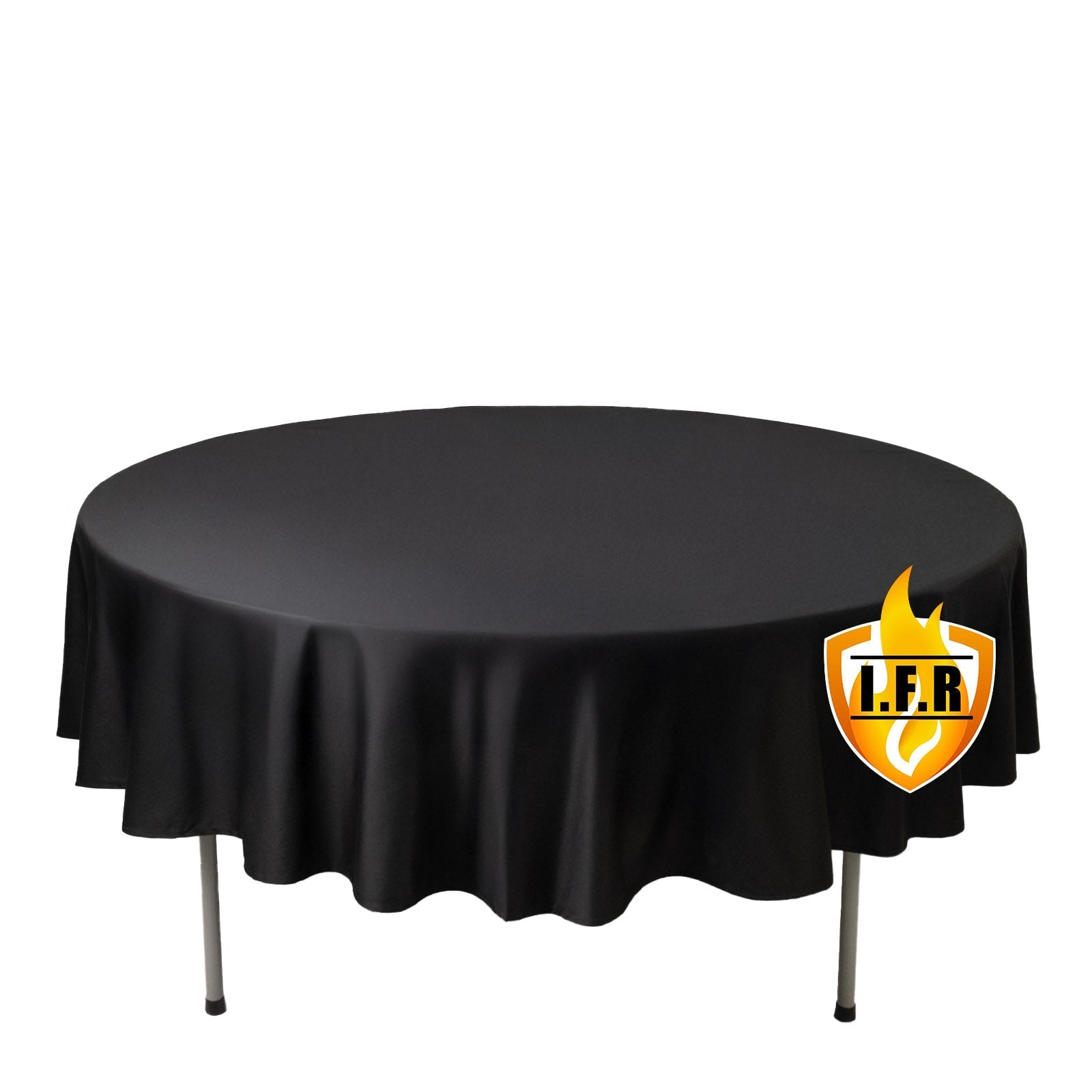 Fire Retardant Scuba Tablecloth â€“ 90" Round Black, Wrinkle Free, Stain Resistant Polyester Cover - Bell Racket Store
