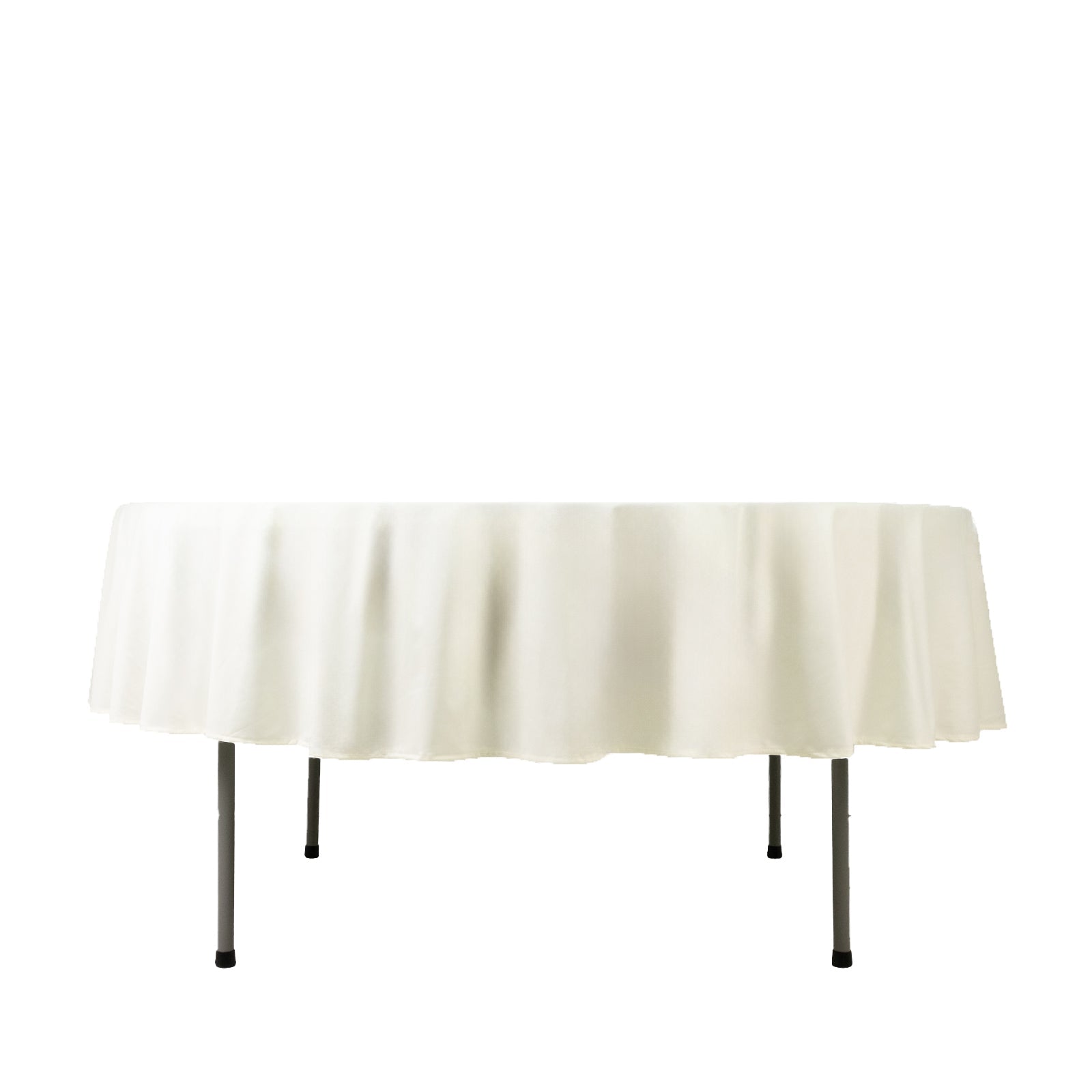 Fire Retardant Scuba Tablecloth â€“ 90" Round Ivory, Wrinkle Free, Stain Resistant Polyester Cover - Bell Racket Store
