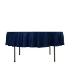 Fire Retardant Scuba Tablecloth â€“ 90" Round Navy Blue, Wrinkle Free, Stain Resistant Polyester Cover - Bell Racket Store