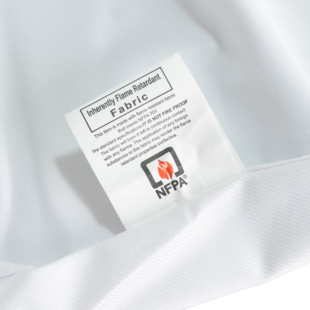 Fire Retardant Scuba Tablecloth â€“ 90" Round White, Wrinkle Free, Stain Resistant Polyester Cover - Bell Racket Store