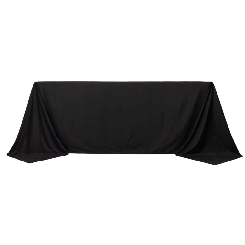 Fire Retardant Scuba Tablecloth â€“ 90"x132" Rectangle Black, Wrinkle Free, Stain Resistant, Seamless Polyester Cover - Bell Racket Store