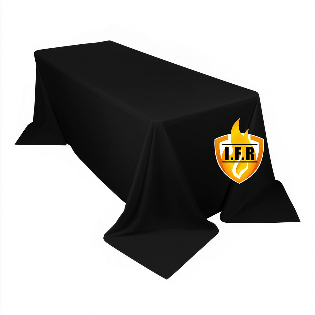 Fire Retardant Scuba Tablecloth â€“ 90"x132" Rectangle Black, Wrinkle Free, Stain Resistant, Seamless Polyester Cover - Bell Racket Store