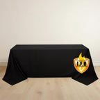Fire Retardant Scuba Tablecloth â€“ 90"x132" Rectangle Black, Wrinkle Free, Stain Resistant, Seamless Polyester Cover - Bell Racket Store