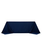 Fire Retardant Scuba Tablecloth â€“ 90"x132" Rectangle Navy Blue, Wrinkle Free, Stain Resistant, Seamless Polyester Cover - Bell Racket Store