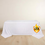 Fire Retardant Scuba Tablecloth â€“ 90"x132" Rectangle White, Wrinkle Free, Stain Resistant, Seamless Polyester Cover - Bell Racket Store