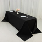 Fire Retardant Scuba Tablecloth â€“ 90"x156" Rectangle Black, Wrinkle Free, Stain Resistant, Seamless Polyester Cover - Bell Racket Store