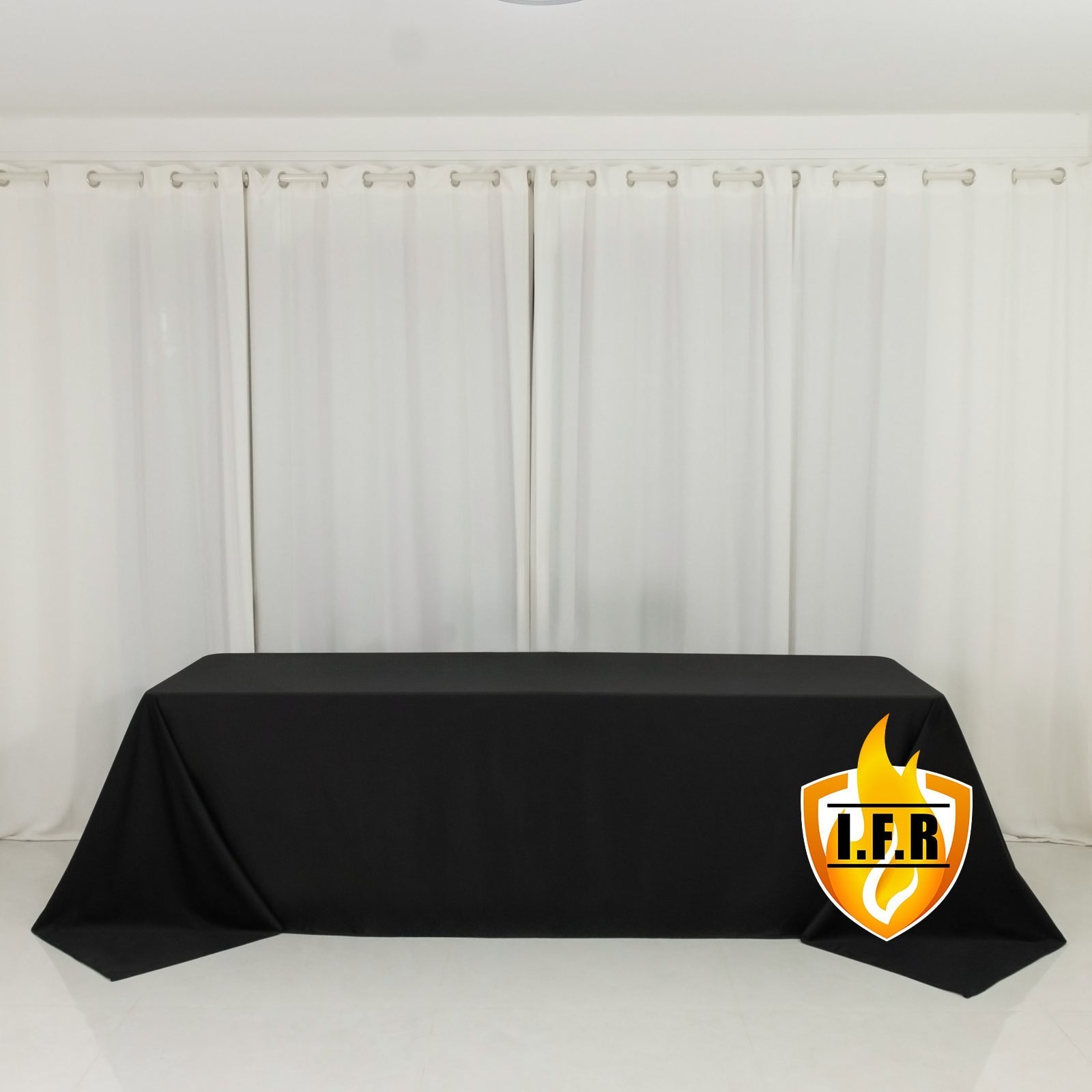 Fire Retardant Scuba Tablecloth â€“ 90"x156" Rectangle Black, Wrinkle Free, Stain Resistant, Seamless Polyester Cover - Bell Racket Store