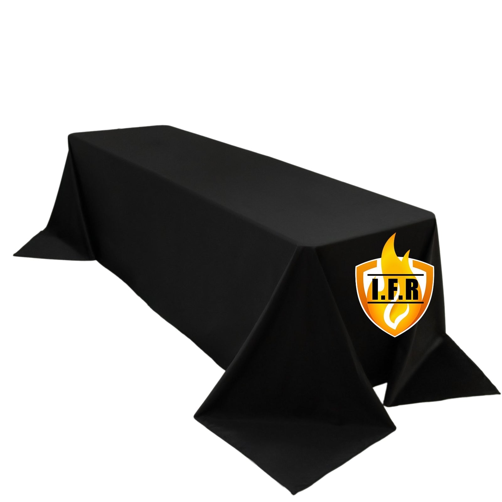 Fire Retardant Scuba Tablecloth â€“ 90"x156" Rectangle Black, Wrinkle Free, Stain Resistant, Seamless Polyester Cover - Bell Racket Store