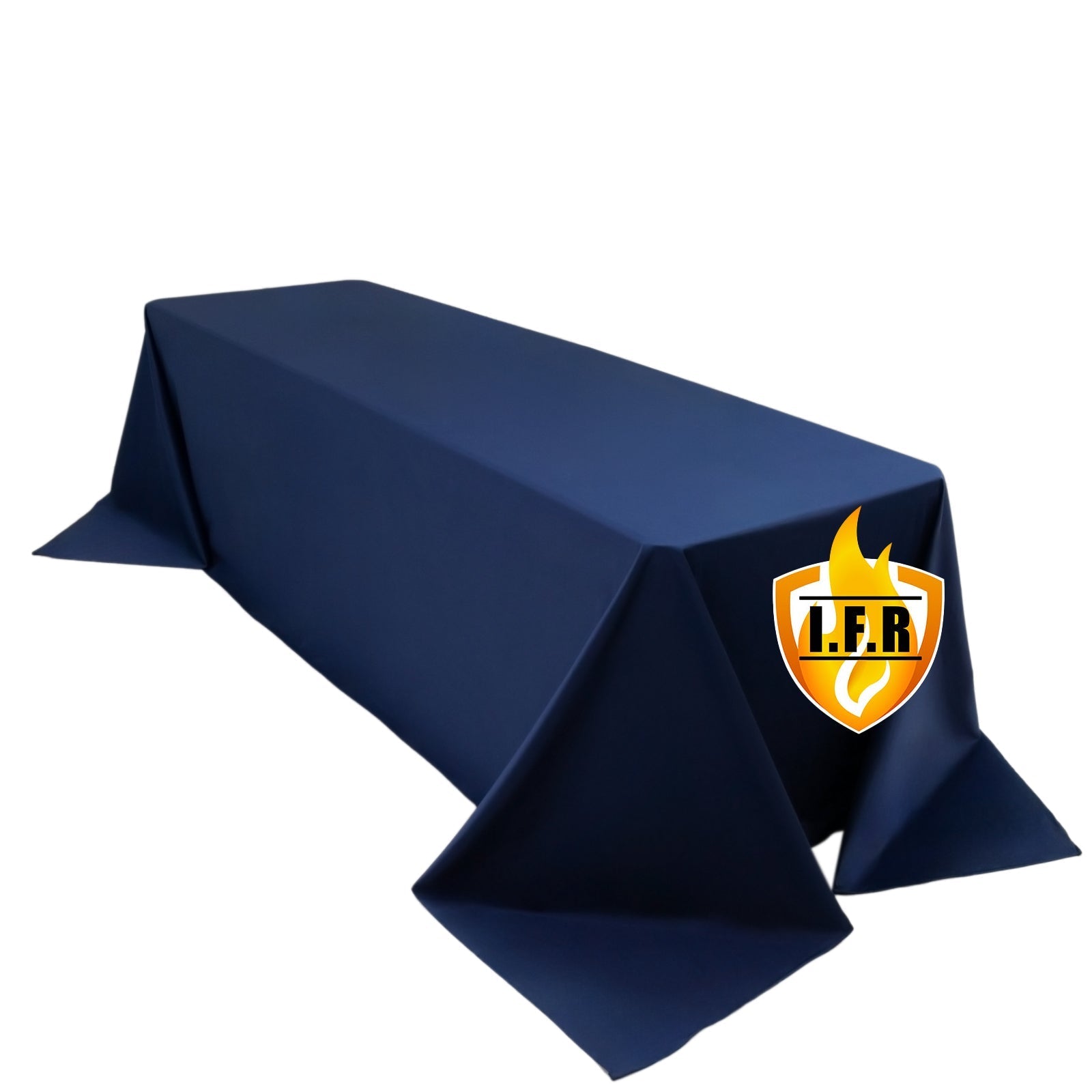 Fire Retardant Scuba Tablecloth â€“ 90"x156" Rectangle Navy Blue, Wrinkle Free, Stain Resistant, Seamless Polyester Cover - Bell Racket Store