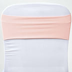 5 Pack Stretch Spandex Chair Sashes Blush - Fitted Finish Two Ply Heavy Duty Chair Bands 5"x12"