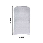 Stretch Spandex Chair Cover Silver for Folding Chairs - Metallic Shimmer Tinsel Back Design Fitted Slipcover