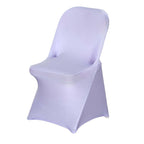 Stretch Spandex Chair Cover Lavender Lilac for Folding Chairs - Reusable & Wrinkle-Resistant 160GSM Fitted Slipcover