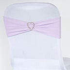 5 Pack Stretch Spandex Chair Sashes Lavender Lilac - Fitted Finish Two Ply Heavy Duty Chair Bands 5"x12"