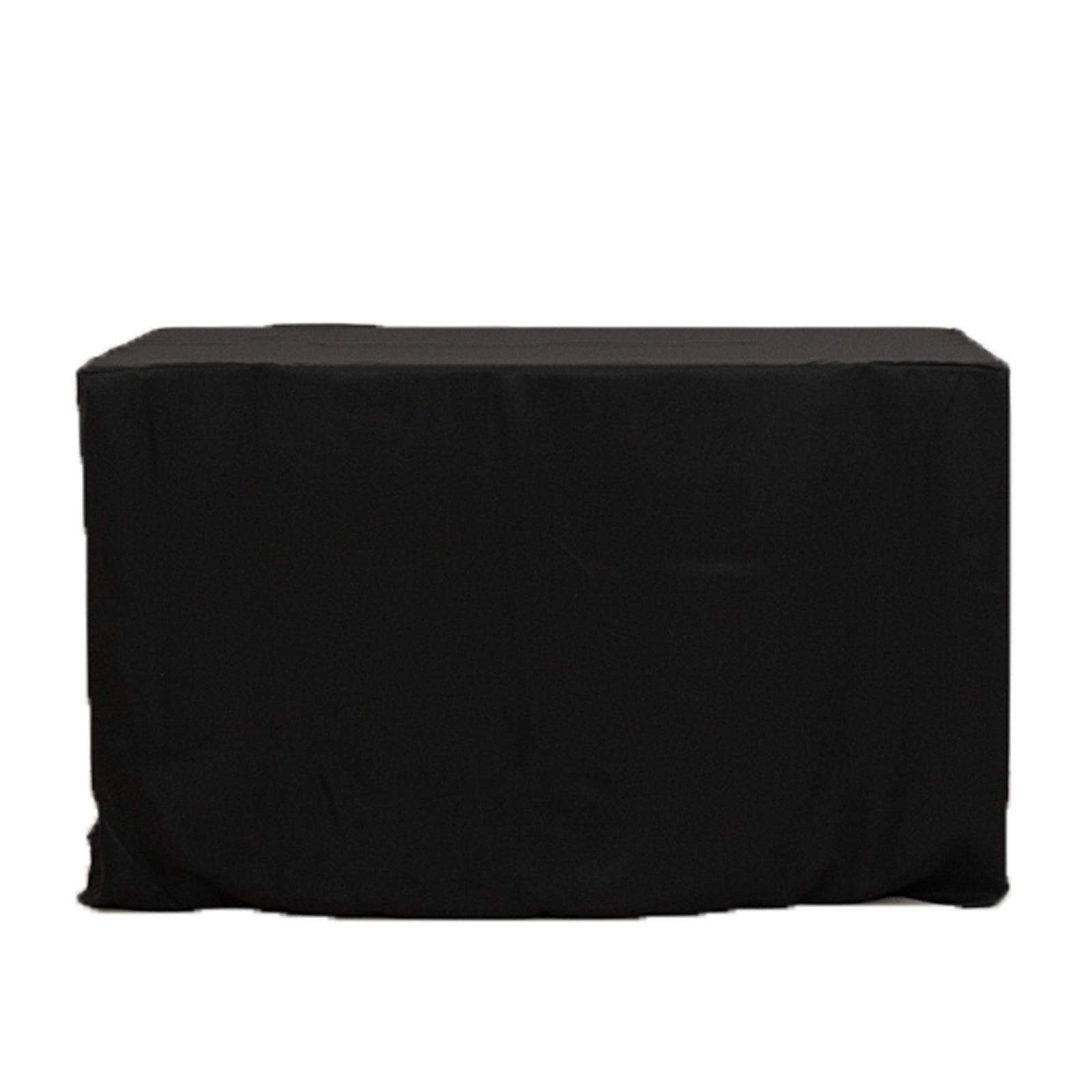 Fitted Polyester 48"x24"x30" Rectangle Tablecloth Black - Durable and Sleek for Events - Bell Racket Store