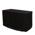 Fitted Polyester 48"x24"x30" Rectangle Tablecloth Black - Durable and Sleek for Events - Bell Racket Store