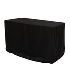 Fitted Polyester 48"x24"x30" Rectangle Tablecloth Black - Durable and Sleek for Events - Bell Racket Store