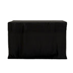 Fitted Polyester 48"x24"x42" Rectangle Tablecloth Black - Snug Fit for Elevated Tables - Bell Racket Store