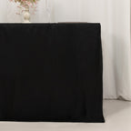 Fitted Polyester 48"x24"x42" Rectangle Tablecloth Black - Snug Fit for Elevated Tables - Bell Racket Store
