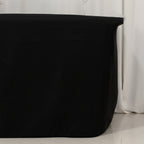 Fitted Polyester 72"x24"x30" Rectangle Tablecloth Black - Perfect Fit for Special Size Tables - Bell Racket Store