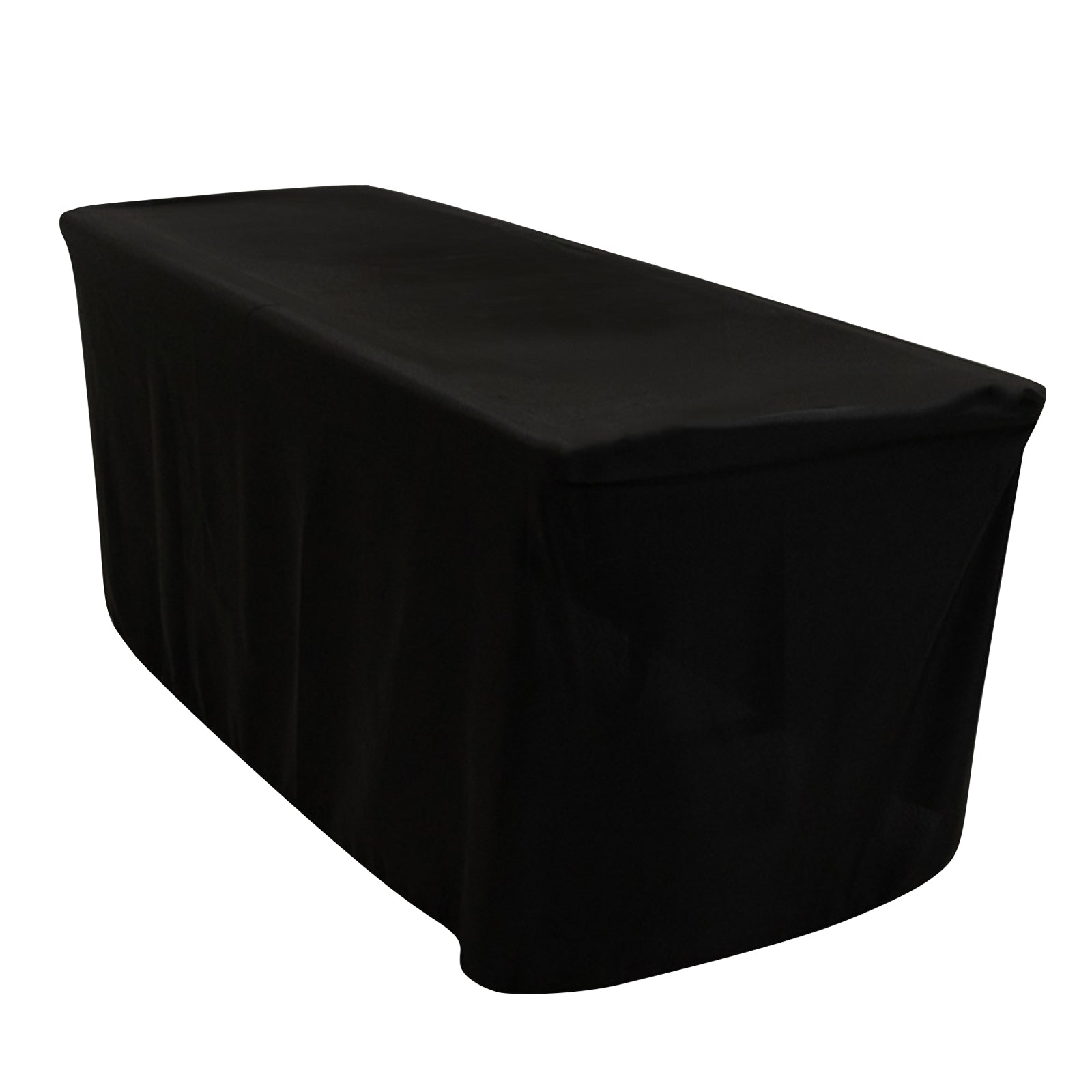 Fitted Polyester 72"x24"x30" Rectangle Tablecloth Black - Perfect Fit for Special Size Tables - Bell Racket Store