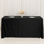 Fitted Polyester 72"x24"x42" Rectangle Tablecloth Black - Secure Fit for Elevated Tables - Bell Racket Store