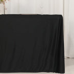 Fitted Polyester 72"x24"x42" Rectangle Tablecloth Black - Secure Fit for Elevated Tables - Bell Racket Store
