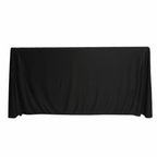 Fitted Polyester 72"x24"x42" Rectangle Tablecloth Black - Secure Fit for Elevated Tables - Bell Racket Store