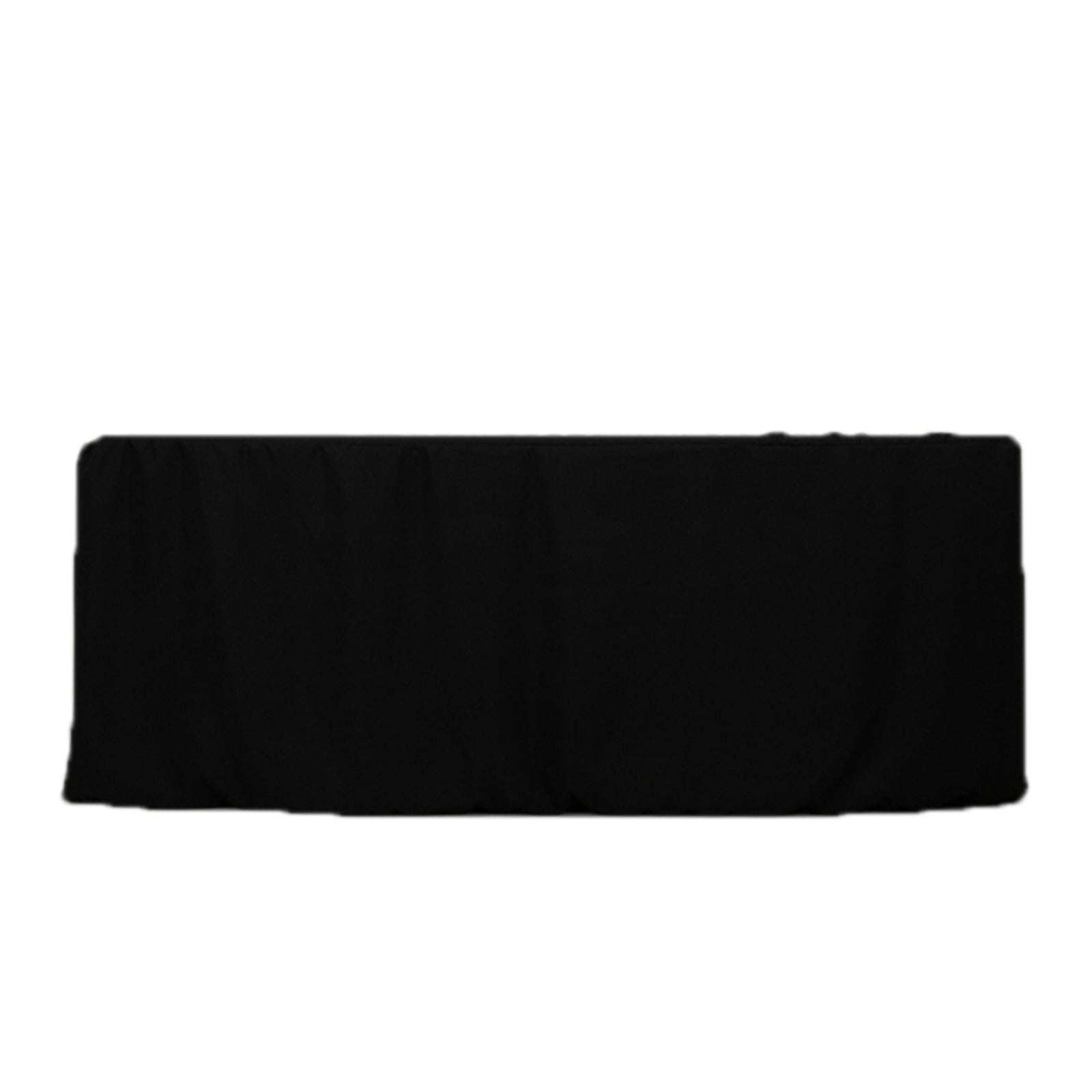 Fitted Polyester 72"x30" Rectangle Tablecloth Black with Open Back Design - Easy to Maintain and Wrinkle - Resistant Table Cover - Bell Racket Store