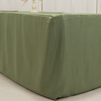 Fitted Polyester 72"x30" Rectangle Tablecloth Dusty Sage Green - Durable Table Cover - Bell Racket Store