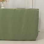 Fitted Polyester 72"x30" Rectangle Tablecloth Dusty Sage Green - Durable Table Cover - Bell Racket Store