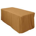Fitted Polyester 72"x30" Rectangle Tablecloth Gold - Sleek and Durable for Events